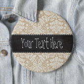 Kakifarbiger Damast; Vintager Tafelblick Button (Beispiel)