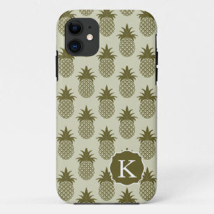 Kakifarbiges Ananas-Muster addieren Ihre iPhone 11 Hülle