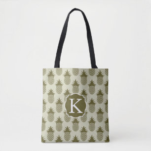 Kakifarbiges Ananas-Muster   addieren Ihre Tasche