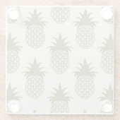 Kakifarbiges Ananas-Muster Glasuntersetzer (Rückseite)