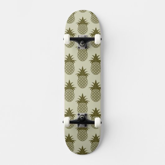 Kakifarbiges Ananas-Muster Skateboard (Vorderseite)
