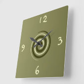 Kakifarbiges Grün und Zitrone >Patterned Küchenuhr Quadratische Wanduhr (Winkel)