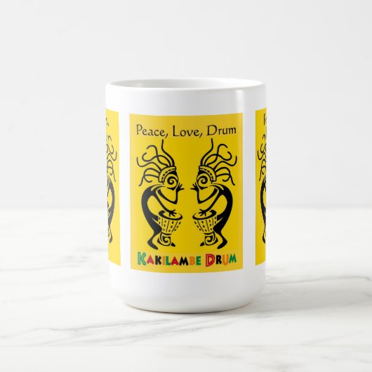 Kakilambe Trommel-(auf Gelb) Tasse (Mittel)