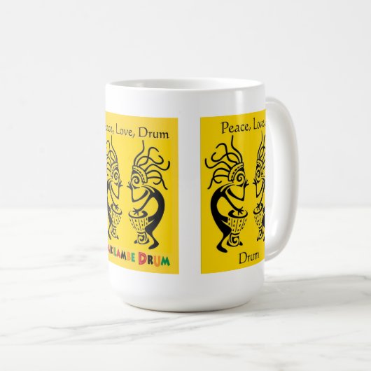 Kakilambe Trommel-(auf Gelb) Tasse (VorderseiteRechts)