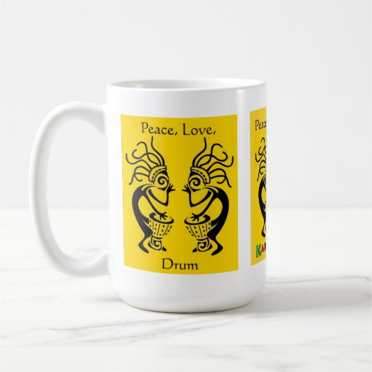 Kakilambe Trommel-(auf Gelb) Tasse (Links)