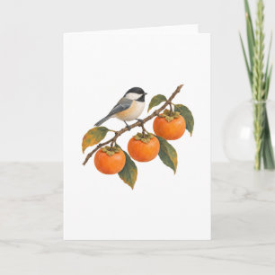 Kakis und ein Singvogel Karte