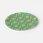 Kakkatel auf Türkis Pappteller (Schrägansicht)