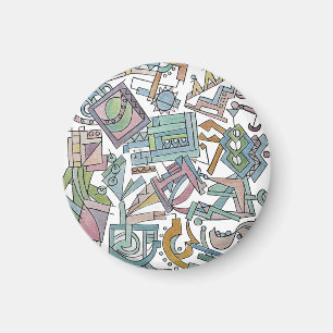 Kakophonie-Whimsical abstrakte geometrische Wasser Magnet