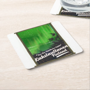 Kakslauttanen Finland-Reiseplakat Rechteckiger Pappuntersetzer