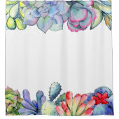 Kakteen, Aquarell Duschvorhang (Vorderseite)