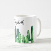Kakteen Aquarell. Grün botanisch. Modern Kaffeetasse (VorderseiteRechts)