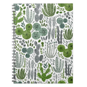 Kakteen Aquarell Handgemaltes Muster Notizblock