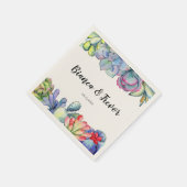 Kakteen Aquarell Hochzeitspapiere Serviette (Ecke)