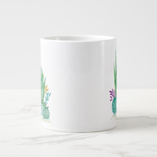 Kakteen, Aquarell Jumbo-Tasse (Vorderseite)
