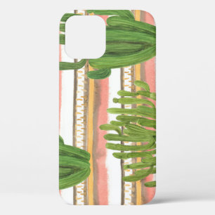 Kakteen, Aquarellfarbe, Streifen-Hintergrund, naht Case-Mate iPhone Hülle