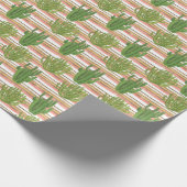 Kakteen, Aquarellfarbe, Streifen-Hintergrund, naht Geschenkpapier (Ecke)