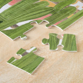 Kakteen, Aquarellfarbe, Streifen-Hintergrund, naht Puzzle (Seite)