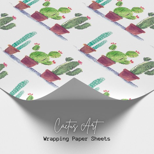Kakteen Art Wrapping Paper Geschenkpapier