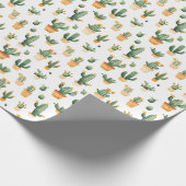 Kakteen auf Weiß Geschenkpapier (Ecke)