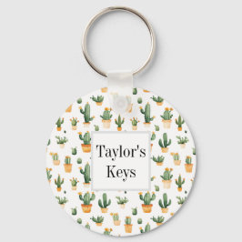 Kakteen auf Weiß Schlüsselanhänger