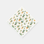 Kakteen auf Weiß Serviette (Ecke)