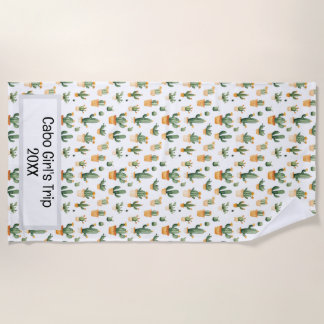 Kakteen auf Weiß Strandtuch