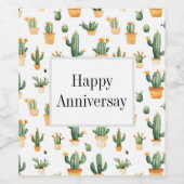 Kakteen auf Weiß Weinetikett (Einzelnes Label)