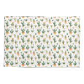 Kakteen auf weißem Kissen Kissenbezug (Rückseite)