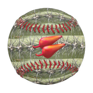 Kakteen-Baseball-Paprikaschoten aus Rotem Chili Baseball