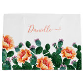 Kakteen Blühen mit Blume Große Geschenktüte (Vorderseite)