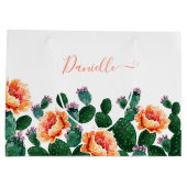 Kakteen Blühen mit Blume Große Geschenktüte (Rückseite)