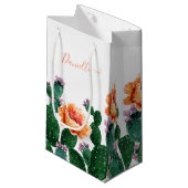 Kakteen Blühen mit Blume Kleine Geschenktüte (Vorderseite Schrägansicht)