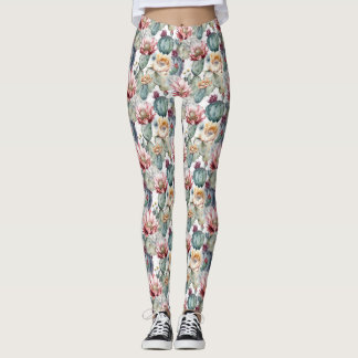 Kakteen blühende Sukkulente Leggings