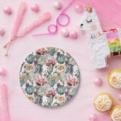 Kakteen blühende Sukkulente Pappteller (Party)