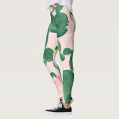 Kakteen Blume: Aquarellmalerei Leggings (Links)