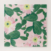 Kakteen Blume: Aquarellmalerei Puzzle (Horizontal)