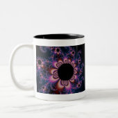 Kakteen Blume - Fraktal Zweifarbige Tasse (Links)