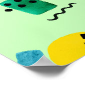 Kakteen-Blume: Geometrischer Hintergrund für Wasse Poster (Ecke)