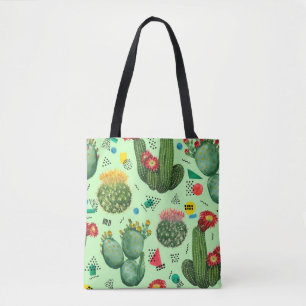 Kakteen-Blume: Geometrischer Hintergrund für Wasse Tasche