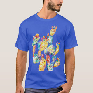 Kakteen bunt Blume Aquarellmalerei Abstra T-Shirt