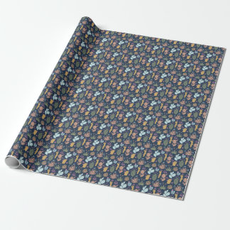 Kakteen Charm: farbenfrohe Vintage Blume Geschenkpapier