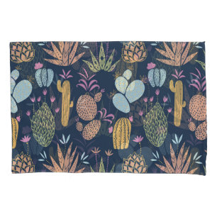 Kakteen Charm: farbenfrohe Vintage Blume Kissenbezug