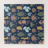Kakteen Charm: farbenfrohe Vintage Blume Puzzle (Horizontal)