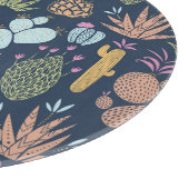Kakteen Charm: farbenfrohe Vintage Blume Schneidebrett (Ecke)