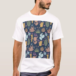 Kakteen Charm: farbenfrohe Vintage Blume T-Shirt
