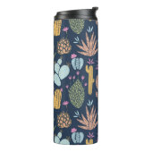 Kakteen Charm: farbenfrohe Vintage Blume Thermosbecher (Nach links gedreht)