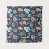 Kakteen Charm: farbenfrohe Vintage Blume Wandteppich (Vorderseite (Horizontal))