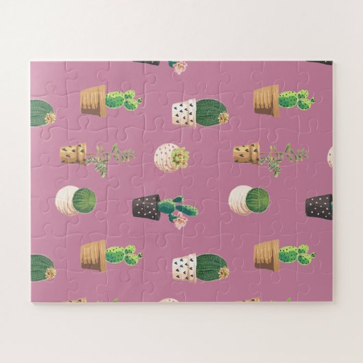 Kakteen der grünen Dessrt in Pots Puzzle (Horizontal)