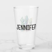 Kakteen-Design mit bunten Spritzern Glas (Rückseite)