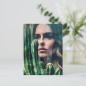 Kakteen Double Exposure Postkarte (Stehend Vorderseite)